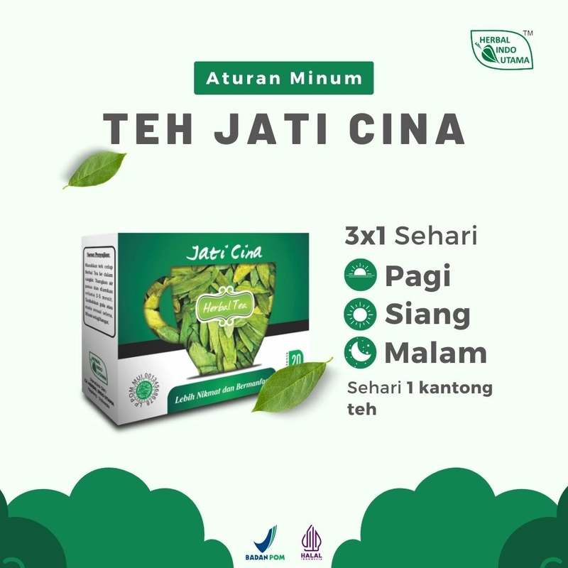 Product image Herbal Indo Utama - Teh Jati Cina Atasi Gangguan Pencernaan Sembelit Turunkan Berat Badan 20 Kantung 20 Kantung Teh Herbal