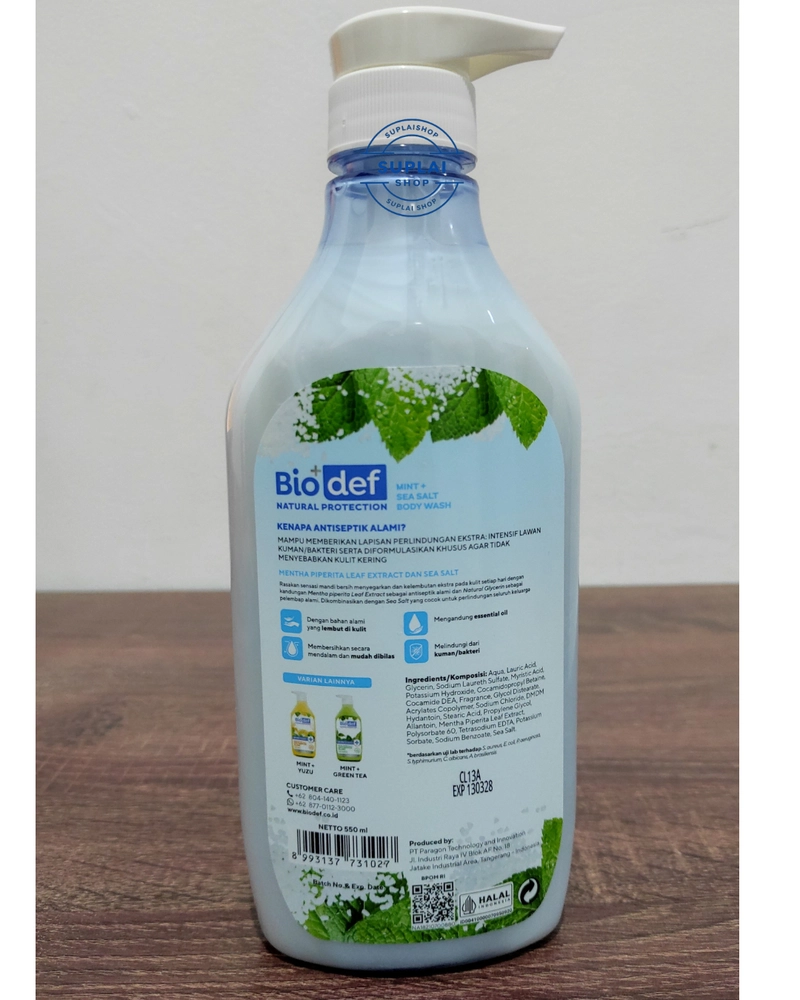 Product image SUPLAI SHOP - Sabun Mandi Cair Biodef Mint & Sea Salt Kemasan 550 ml