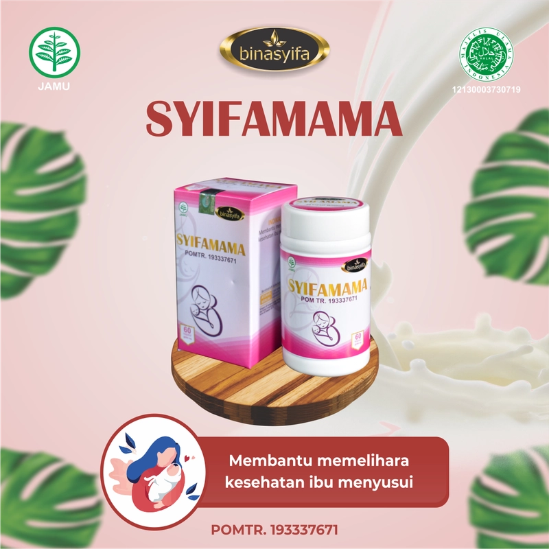Product image BinasyifaSYIFAMAMA Herbal Pelancar ASI Vitamin Ibu Menyusui ASI Booster Alami & Mengentalkan ASI 60 kapsul Herbal