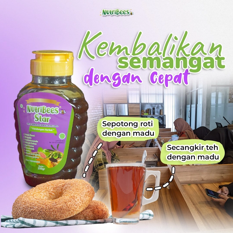 Product image Al Akram Tangerang - Nutribees Star (Madu Anak Kaya Kandungan) 250 gram madu anak