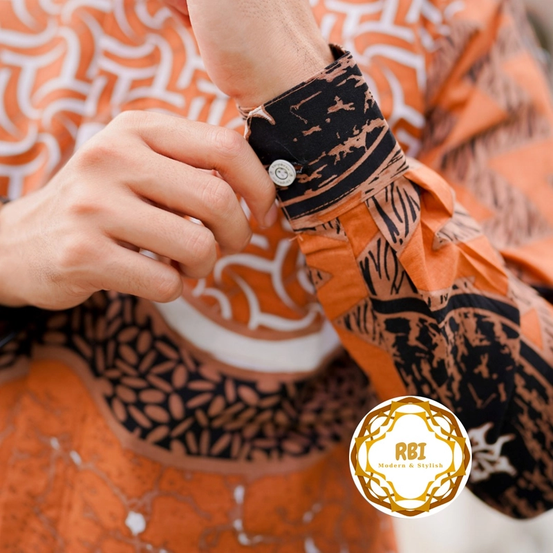 Product image Rambe Batik Indonesia - Batik Tunik Couple Rania Batik Kemeja Panjang Kantor Kondangan M KEMEJA RANIA B