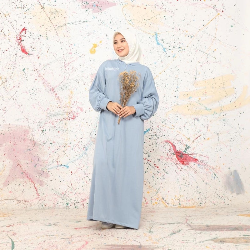 Product image Leika - GAMIS RAYYA - RAYYA DRESS -GAMIS BUSUI - GAMIS ALLSIZE- GAMIS JUMBO LENGAN BALON Allsize Babyblue