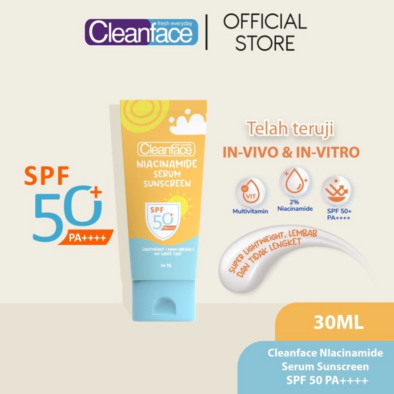 Product image Purbasari - CLEANFACE NIACINAMIDE SERUM SUNSCREEN SPF 50 PA++++ 30ML SPF 50 PA++++