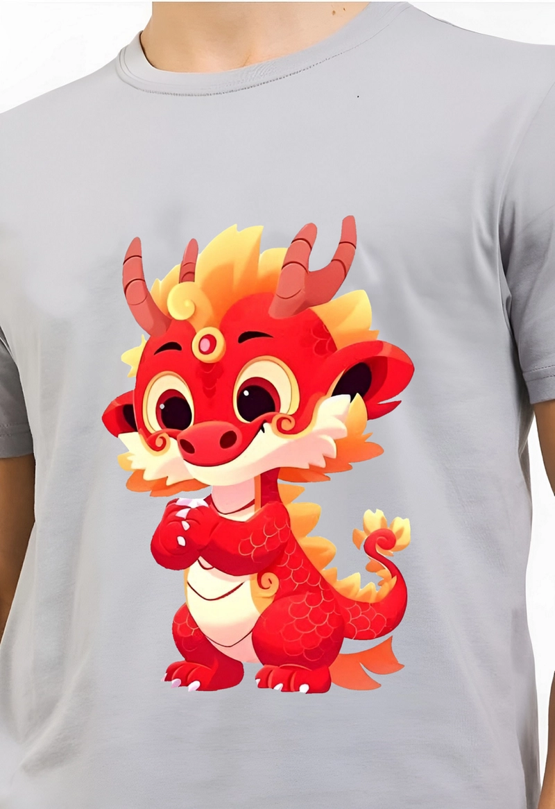 Product image astro - Kaos Pria Gambar 3Dimensi Naga Merah Gong Xi M ABU