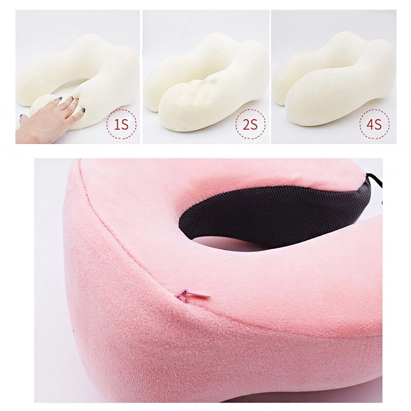 Product image RUMAH RAYA - Bantal Leher U-Shape Foldable Travel Neck Pillow - SER43 All Size Pink
