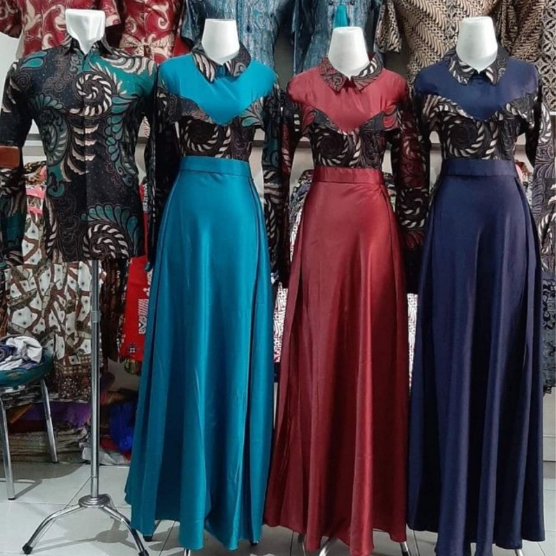 Product image BIG SALE RAMADHAN - GAMIS BAROKAH BAHAN KAIN POLOS SATIN VELVET Kemeja M Merah