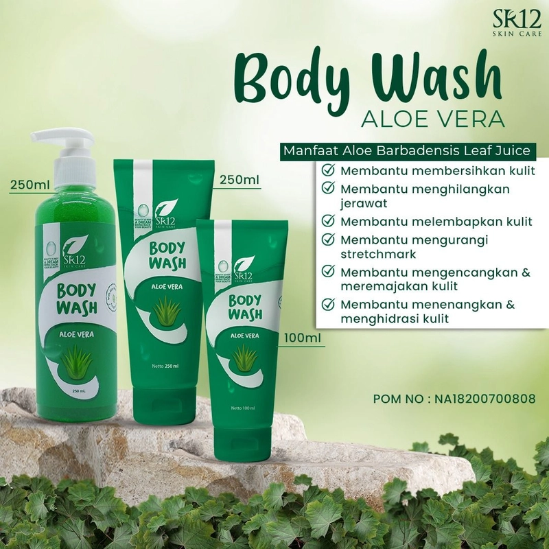 Product image SR12 Body Wash Aloevera Mencerahkan Dan Mengatasi Jerawat 100 ml Body Wash Aloevera