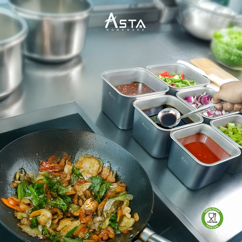 Product image Asta Homeware Official - Asta Wadah Container Tempat Penyimpanan Makanan Serbaguna Stainless Steel Size 14 cm