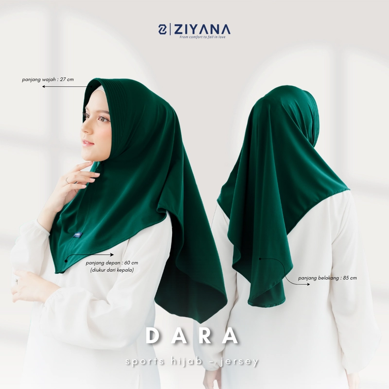 Product image Ziyana Hijab - Kerudung Sport Jersey Jilbab Instan Jersey Dara All Size Black
