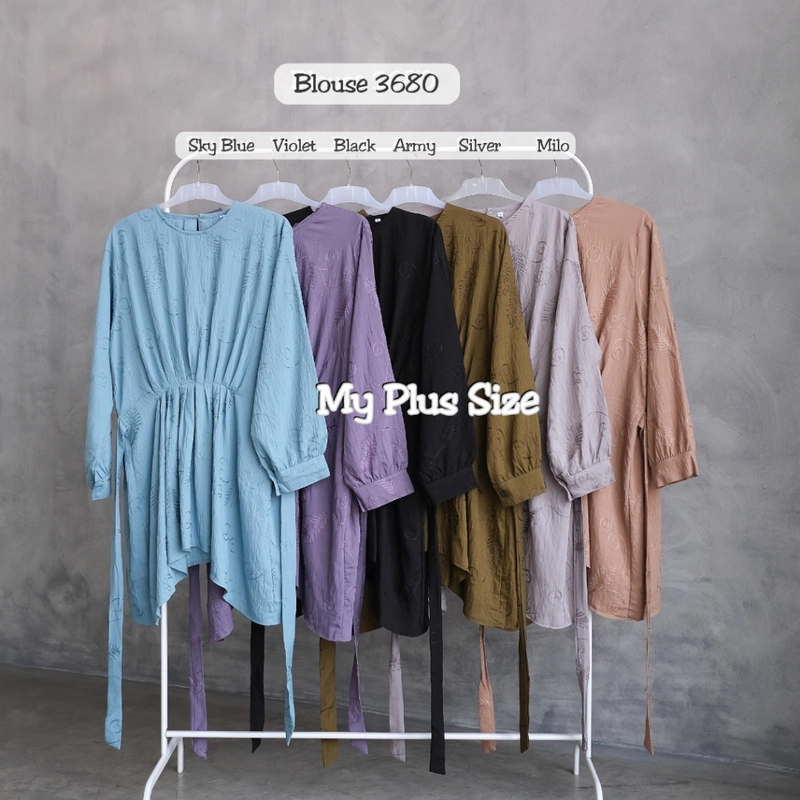 Product image My Plus Size - Blouse Bordir Jumbo Wanita 3680/Ld 125 cm/135 cm & 142 cm 2XL BLACK