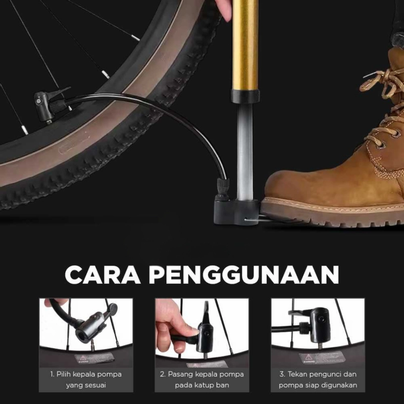Product image KAMJE Pompa Angin Ban Motor Sepeda Balon Mini Portable Serbaguna KMJ011 KMJ011 KUNING