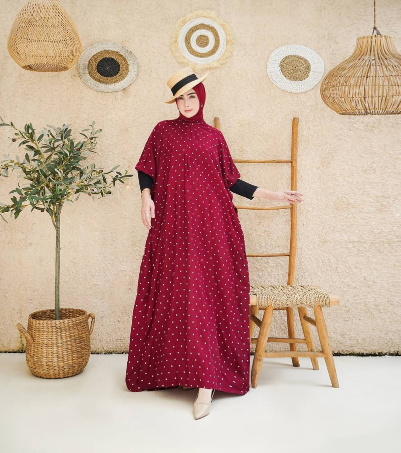 Product image Kois Batik - READY KAFTAN POLKA Allsize Polka marun