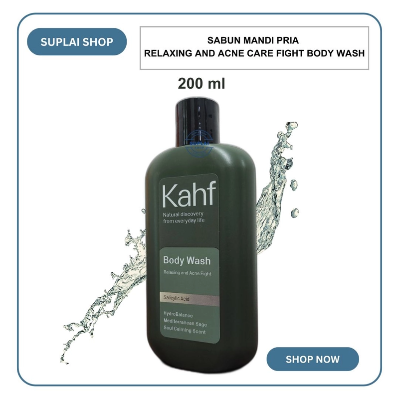 Product image SUPLAI SHOP - Sabun Mandi Cair Kahf Relaxing and Acne Fight Body Wash Kemasan 200 ml