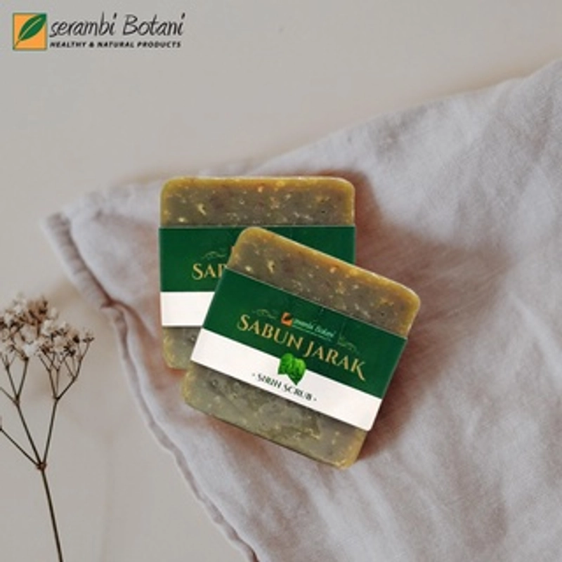 Product image SERAMBI BOTANI - Sabun Jatropha Sirih Scrub Sabun Organik Natural Herbal Alami - Untuk Merawat Area Kewanitaan 100gr Sabun Sirih Scrub