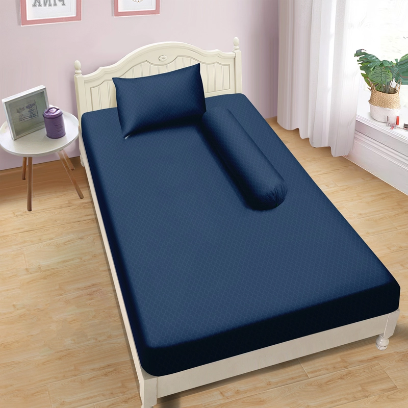 Product image LADY ROSE OFFICIAL - Aloha Max x Ayu Ting Ting Sprei Emboss Navy 90x200x25 Single 90