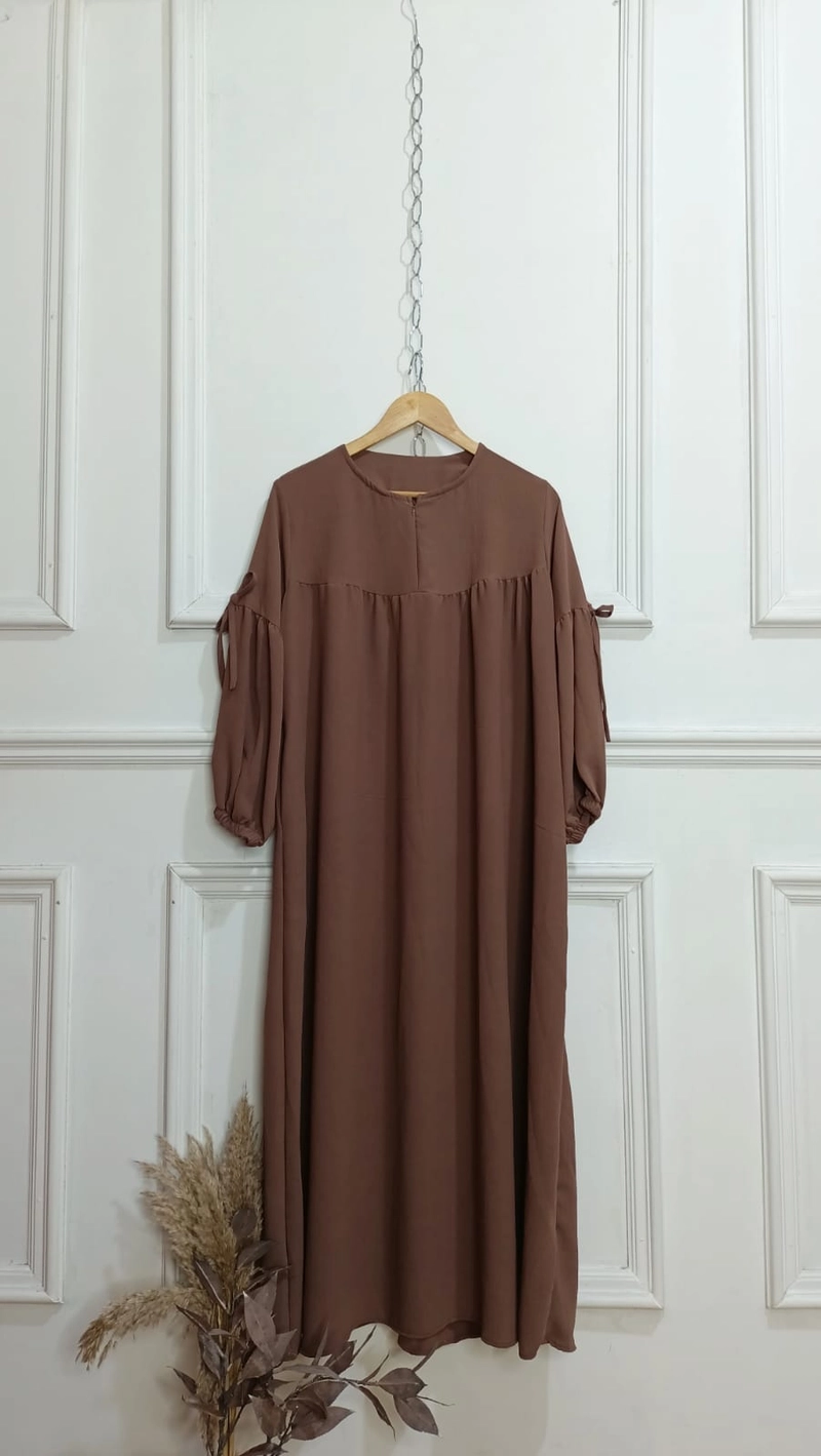 Product image ALMIRA STORE - GAMIS IRINA CRINGKEL PART 2 All Size Coklat Tua