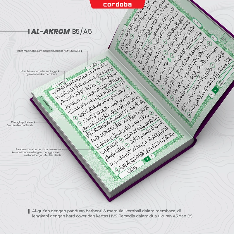 Product image Cordoba - Quran Al Akrom A5 Custom Foil Maks 25 huruf A5 Custom