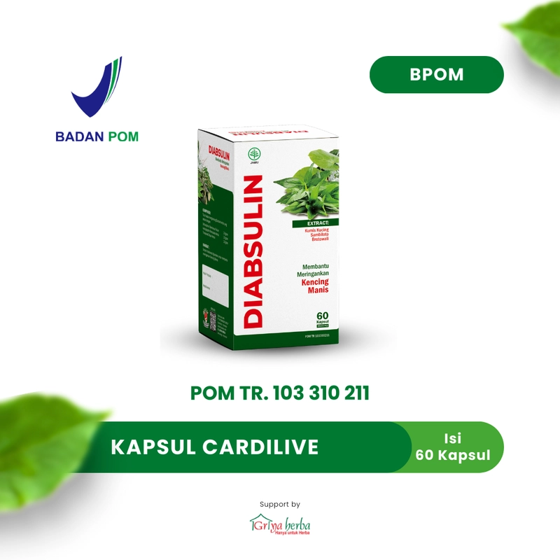 Product image Griya Herba - Diabsulin Obat Herbal Membantu Mengobati Diabetes Kencing Manis 60 Kapsul BPOM 110 gram Original