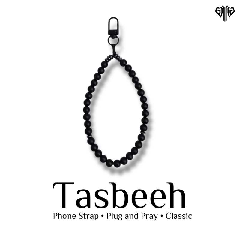 Product image GAWUNG - Strap Tasbih Gelang Handphone HP Classic 33 Butir Dzikir Keychain Aesthetic Simple HP33BL strap hitam