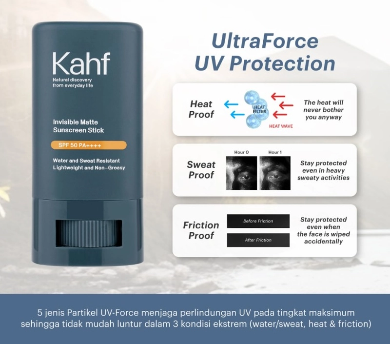 Product image SUPLAI SHOP - Sunscreen Kahf Invisible Matte Stick SPF 50 Isi 22 gram