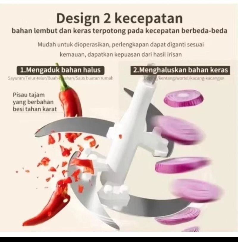 Product image Rizki Electronics - CHOPPER PHILIPS PENGGILING DAGING SERBAGUNA 2 L silver