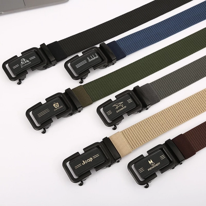Product image KAHASIL - Ikat Pinggang Sabuk Gesper Pria Nylon Kanvas Kepala Besi Panjang 120cm KHBELT02 all variant ABU GELAP