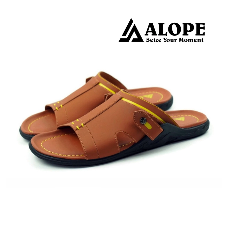 Product image ALOPE OFFICIAL - SANDAL ALOPE H 15 BAHAN KULIT SINTETIS ANTI SLIP ALL WARNA READY 39 TAN