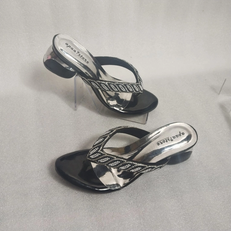 Product image apaastore - apaastore sandal jepit glosy hak 5cm kekinian jg01 35 hitam