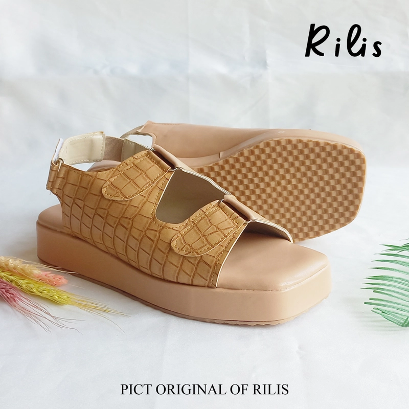Product image Rilis - Sandal Wanita Alice Platfoam Croco (Rilis 13) 37 Mocca