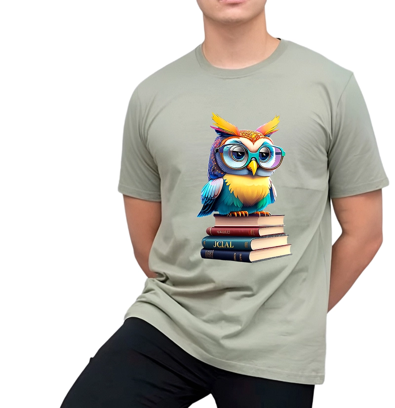 Product image astro - Kaos Pria Gambar 3Dimensi Buku Owl M SAGE