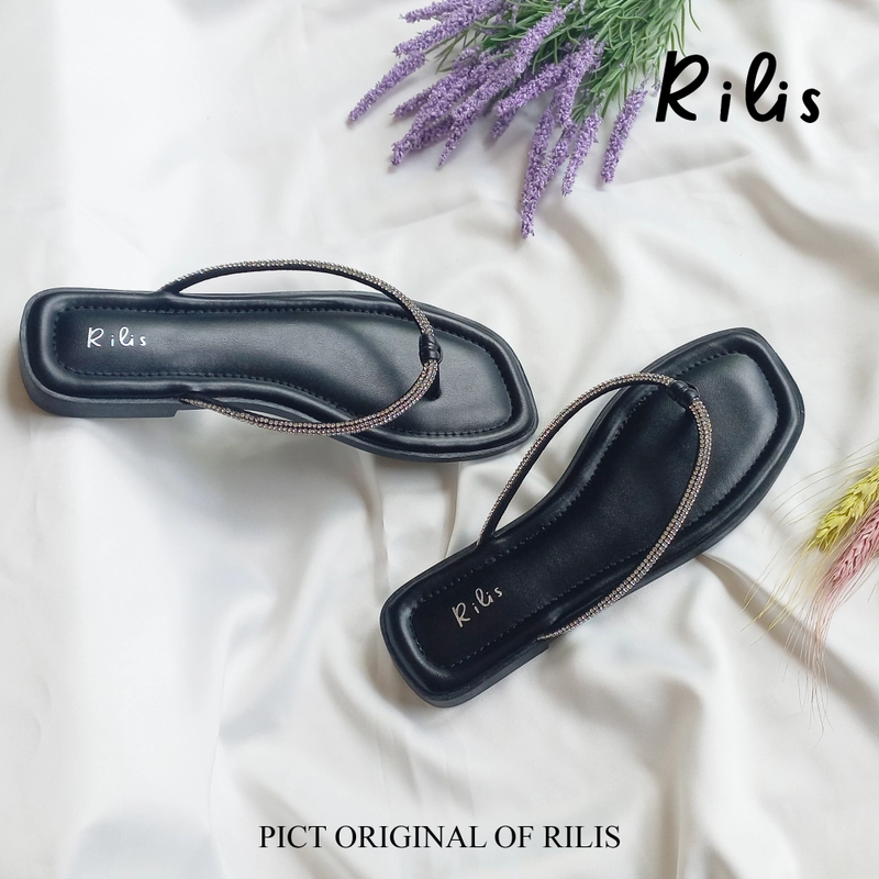 Product image Rilis - Sandal Flat Wanita Berliana (Rilis 33) 37 Hitam