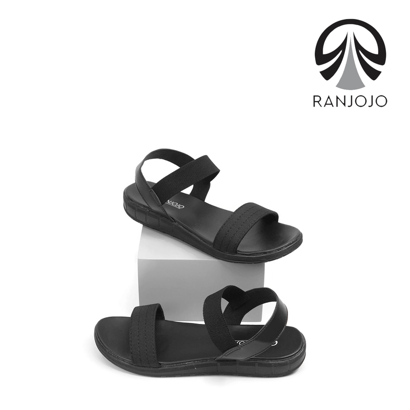 Product image Ranjojo - Sendal Wanita Korea Original Ranjojo Sendal Flat Cewek RJ08 Sandal Gunung Wanita Casual Du 37 BLACK