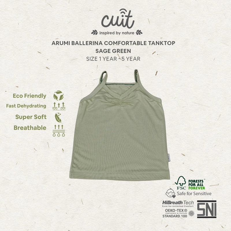 Product image CUIT Baby 1 - 5 Tahun Arumi Tanktop Ballet Aina Tutu Skort ( Rok Celana ) L (1-2y) Green