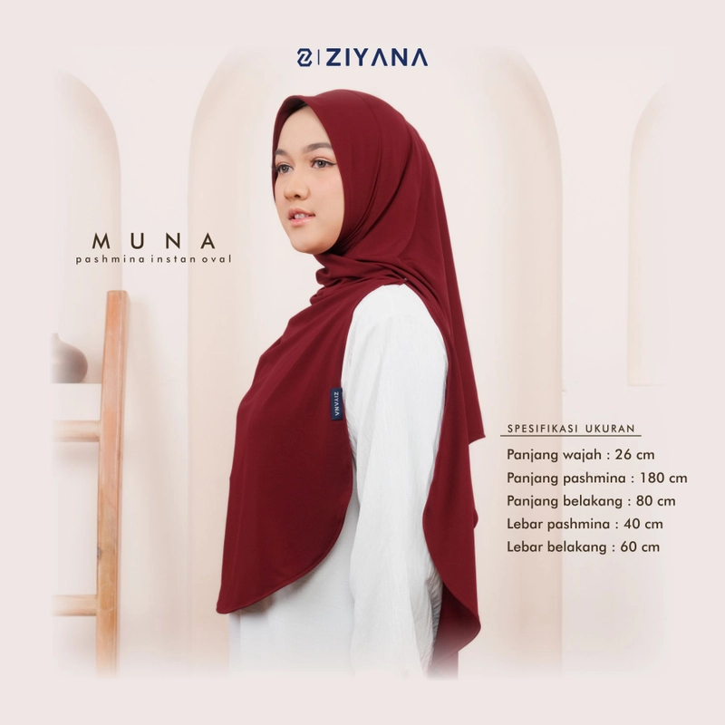 Product image Ziyana Hijab - Pashmina Instan Oval Malay Bahan Jersey Premium Muna All Size Black