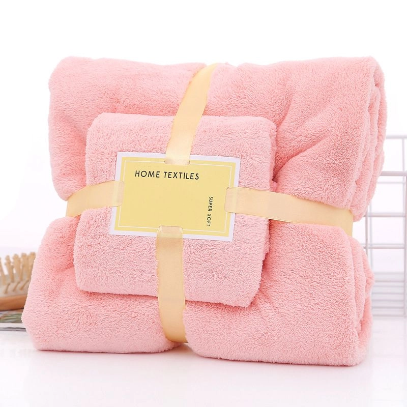 Product image Fafa Store 20 - Handuk Mandi Dewasa Tebal Polos 70x140 Bonus Handuk Kecil 35x75 di Handuk Pink Teratai