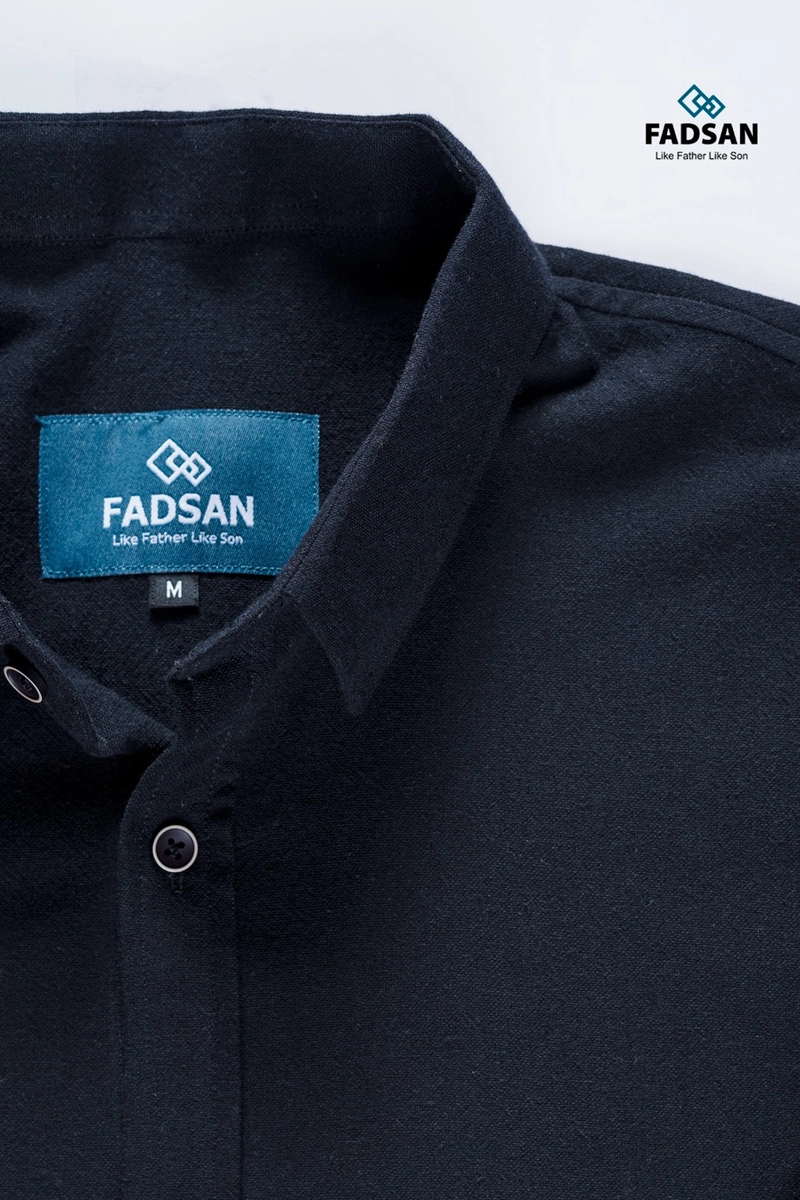 Product image FADSAN - Kemeja Koko Ayah Anak Lengan Panjang Bahan Katun Warna Black - Grit Series SIZE ANAK XS GRIT BLACK