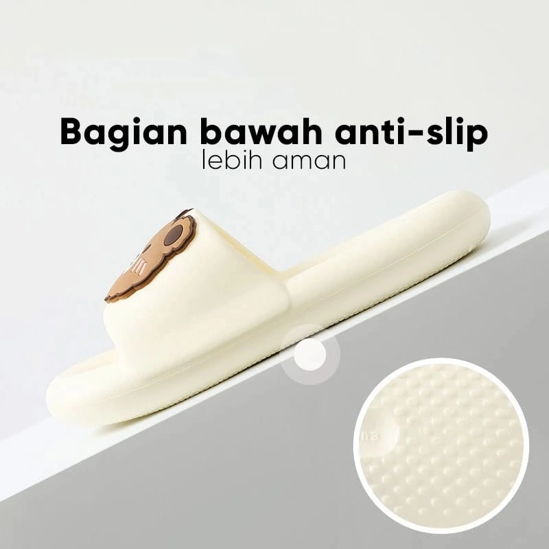 Product image Muslim Clothing - Muslim Clothing-Sandal Beruang Slip-On Sandal Jelly H08 Sandal Rumah/Kamar Mandi Slipper Strap Comfy 36-37 PUTIH