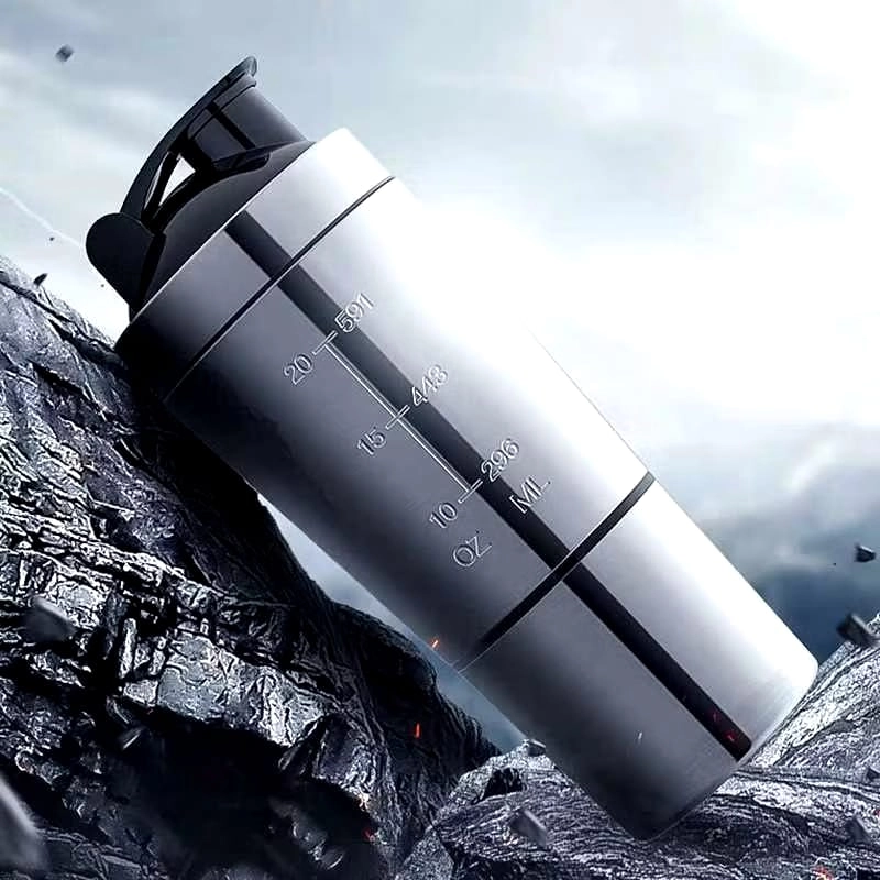 Product image Alcante - Botol Minum Tumbler Gym Botol Shaker Fitness Olahraga Stainless Steel 600ml BPA Free - 600ml random
