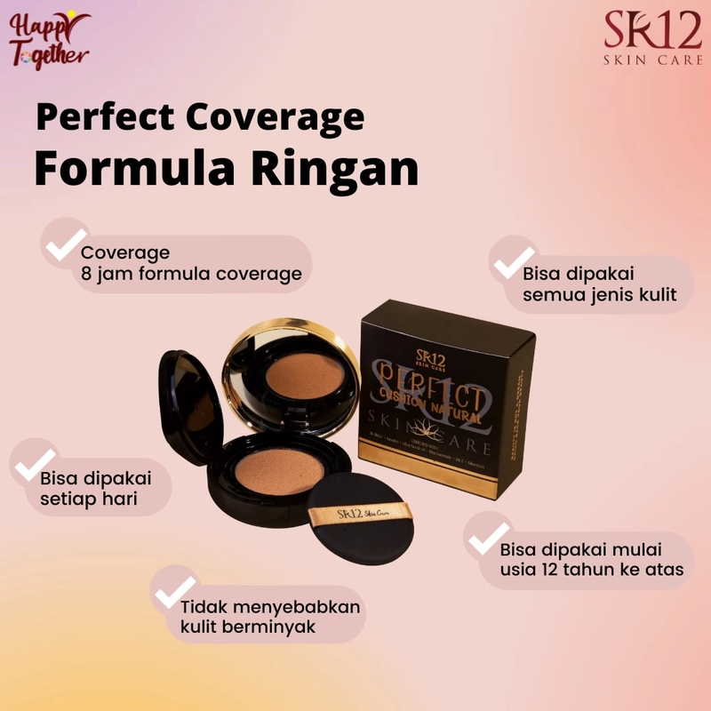 Product image SR12 Cushion SPF 30 Full Coverage Tahan Lama Dan Mencerahkan Kulit 15gr Refil Ivory
