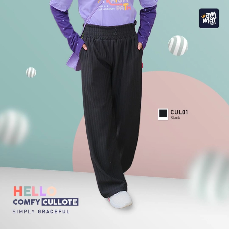 Ammar Kids - CELANA AMMAR KIDS - HELLO COMFY CULLOTE S CUL01-HITAM