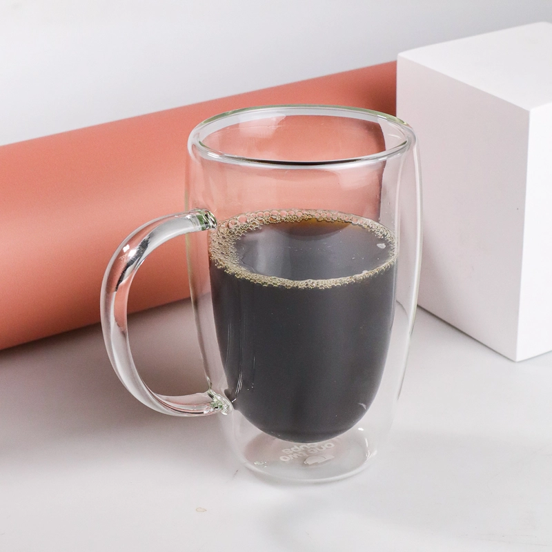 Product image RUMAH RAYA - (PO) Gelas Cangkir Kopi Anti Panas Double-Wall Round Series 410ml with Handle 410 ml 1 pcs