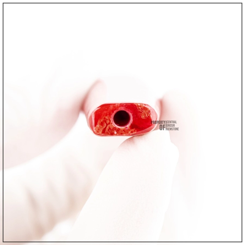 Product image CENTRAL GROSIR GEMSTONE - Pipa Marjan Asli Batu Red Coral Model Gading Filter Merah
