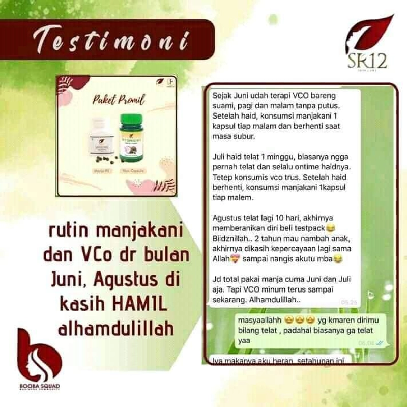 Product image SR12 Paket Promil Manjakani Dan VCO 60 Kapsul&100 Kapsul ManjaKapsulVCOKapsul