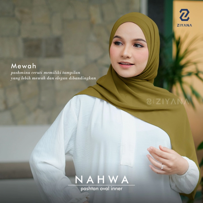 Product image Ziyana Hijab - Pashmina Inner Oval Ceruty Babydoll Premium Nahwa All Size Black