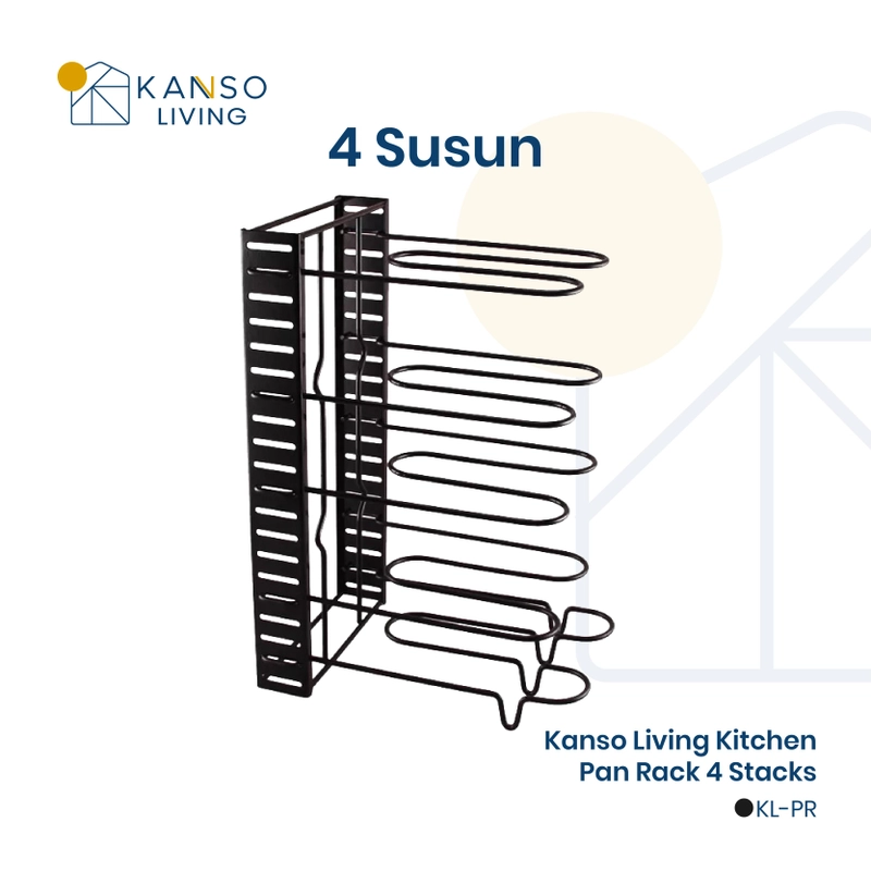 Product image Kanso Living - Kanso Living Rak Panci Rak Dapur Serbaguna 4 Susun Stainless 1500 4 Susun