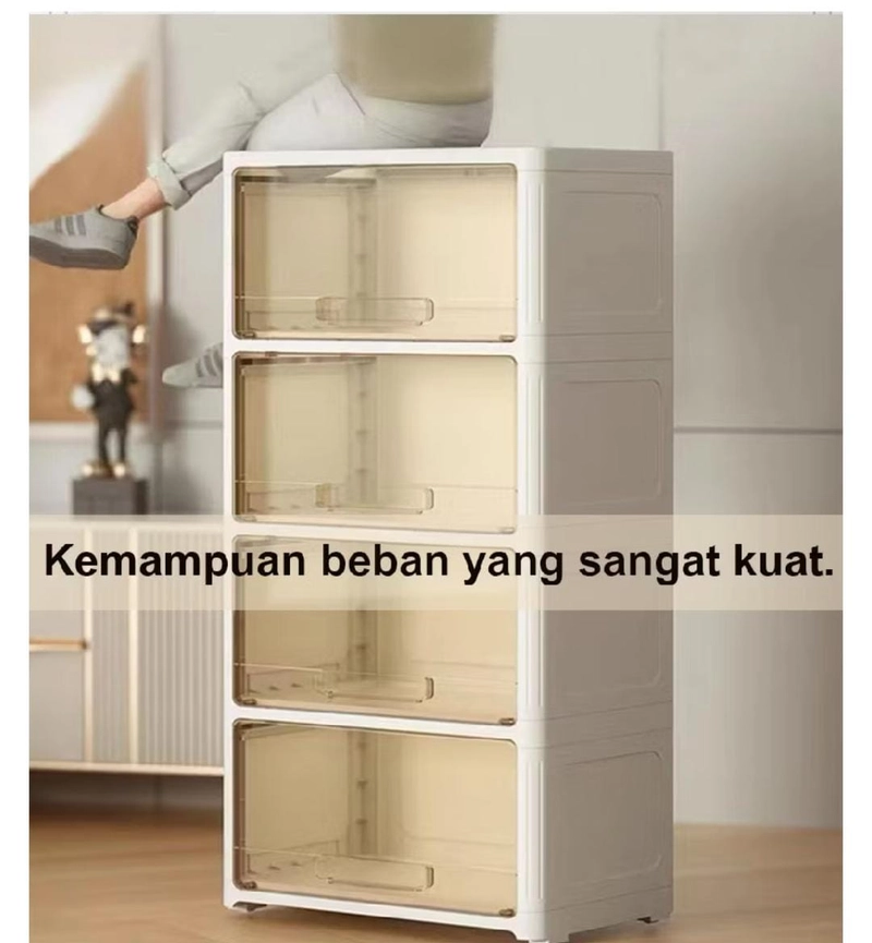 Product image Rizki Electronics - Yuumi Lemari Plastik Transparan Jumbo 2 SUSUN PUTIH