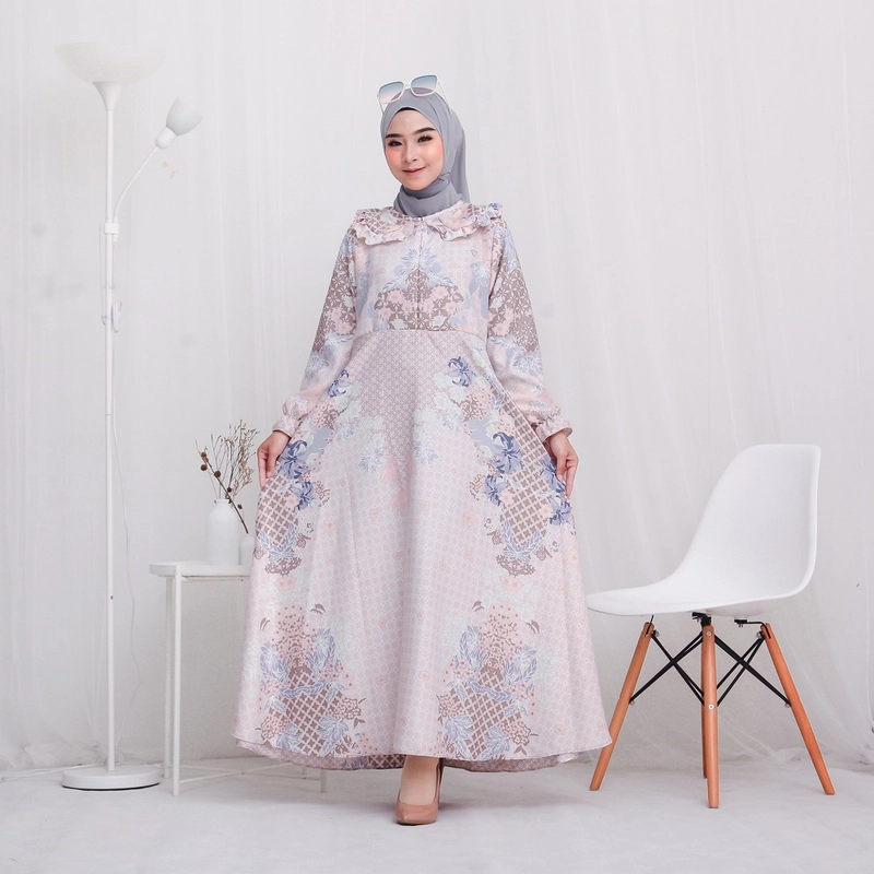 Product image Jembar - Maxy Dress Sutra Silk Premium Busui Standard Size Standard Cream