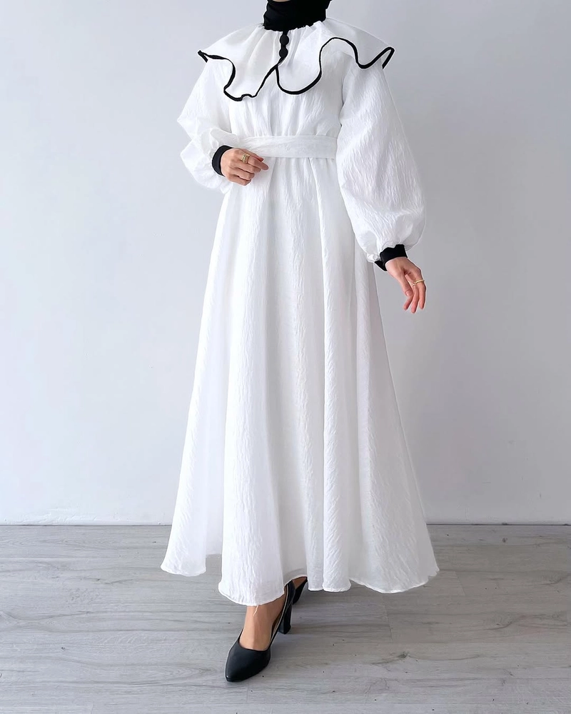 Product image Lusianasae - Arabesque Dress Busui Friendly Pantai bahan katun dolby M Broken white