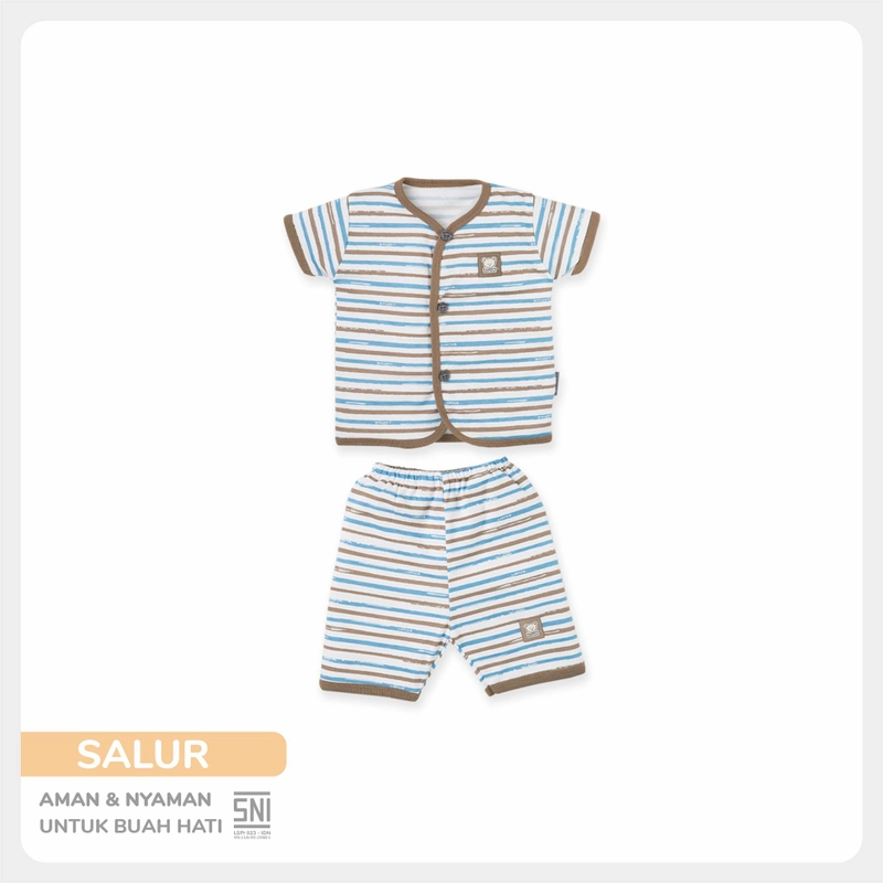 Product image FLUFFY - FLUFFY - FLUFFY Setelan Baju Pendek Pendek STAR (Isi 3Psng) SBD3S SRC SML S (3-6BLN) 5-7KG SBD3S-SRC-S