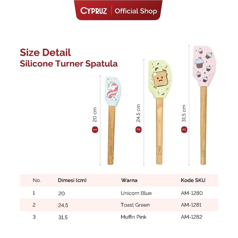 Product image Cypruz Official - Cypruz Silicone Pattern Series Spatula Silicone GREEN AM-1281 S GREEN